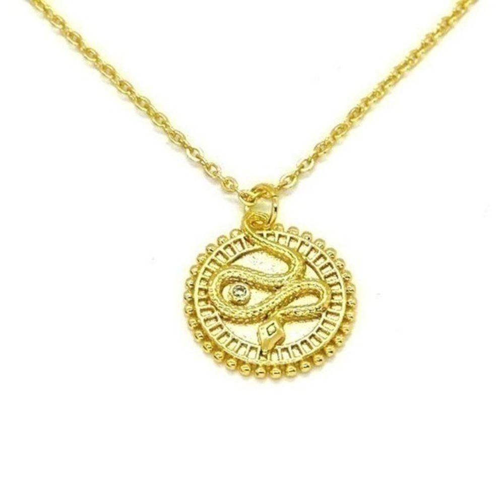 Boho Snake Coin Necklace
